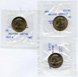 1979 Susan B Anthony Dollar PDS Coin Set & Littleton Envelope - JM233