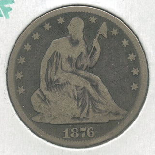 1876 P Silver Seated Liberty Half Dollar 50C Philadelphia Mint -ER35