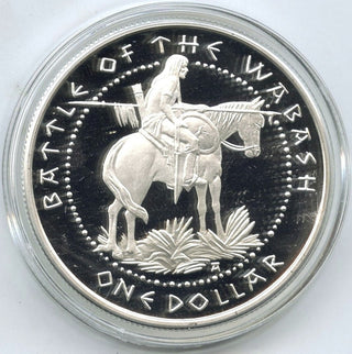Battle of Wabash Shawnee Nation 999 Silver 1 oz 2007 Medal Round Dollar - H158