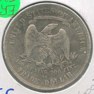 1875-CC Silver Trade Dollar $1 Carson City Mint - ER589