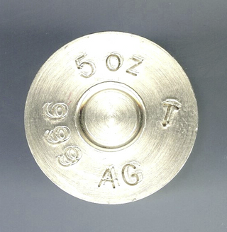 Shotgun Shell 999 Fine Silver 5 oz Troy Bullion - 12 Gauge - DM532