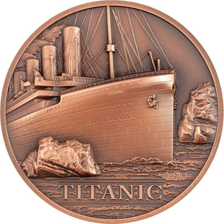2022 Titanic 50g Copper Cook Islands $1 Dollar Antique Coin - JP659