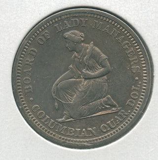 1893 Isabella Columbian Exposition Commemorative Silver Quarter 25c - KR203
