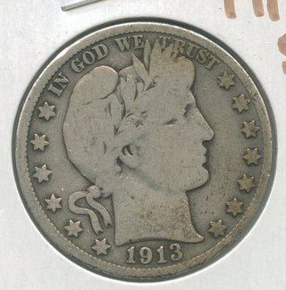 1913-S Silver Barber Half Dollar 50c San Francisco Mint  - KR319