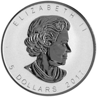 2017 Reverse Proof Canada 1oz .9999 Silver Maple Leaf  $5 Dollar Coin  - ER636