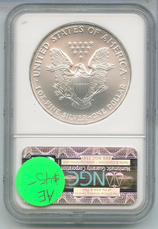 2007 NGC MS 69 American Silver Eagle 1 oz 999 Silver Dollar - ER887
