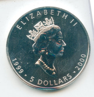 2000 Canada $5 9999 Silver 1 oz Maple Leaf Coin Fireworks Privy- KR52