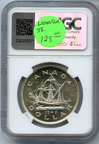 1949 Canada Silver One Dollar NGC MS65 $1 Coin - JP589