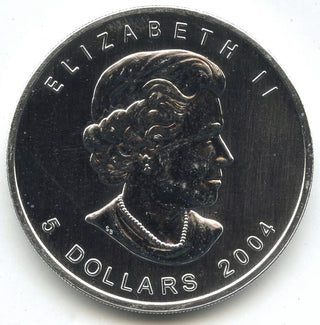 2004 Canada $5 Maple Leaf 9999 Fine Silver 1 oz Coin - Queen Elizabeth II - C340