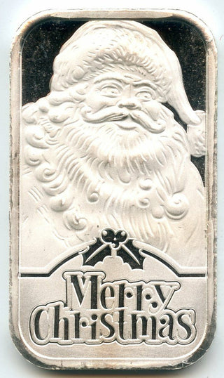 2021 Merry Christmas Santa Claus 999 Silver 1 oz Art Bar Holiday Gift Medal