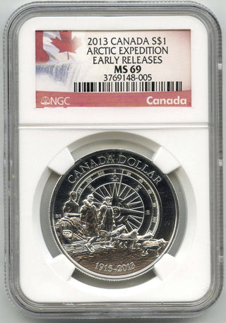 2013 Canada Arctic Expedition $1 Silver Coin NGC MS 69 Early Releases - G182