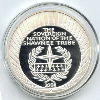 Battle Point Pleasant Shawnee Nation 999 Silver oz 2008 Medal Round Dollar H159