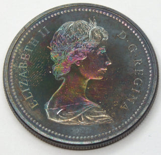 1871 - 1971 Canada Silver Dollar - Toning Toned - British Columbia - G655