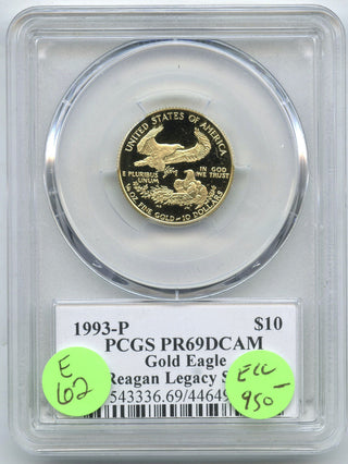 1993-P $10 Gold Eagle PCGS PR69 DCAM Michael Reagan Legacy Series Signature E62
