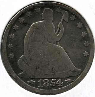 1854 Seated Liberty Silver Half Dollar - Philadelphia Mint - E317