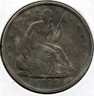 1858-O Seated Liberty Silver Half Dollar - New Orleans Mint - E280