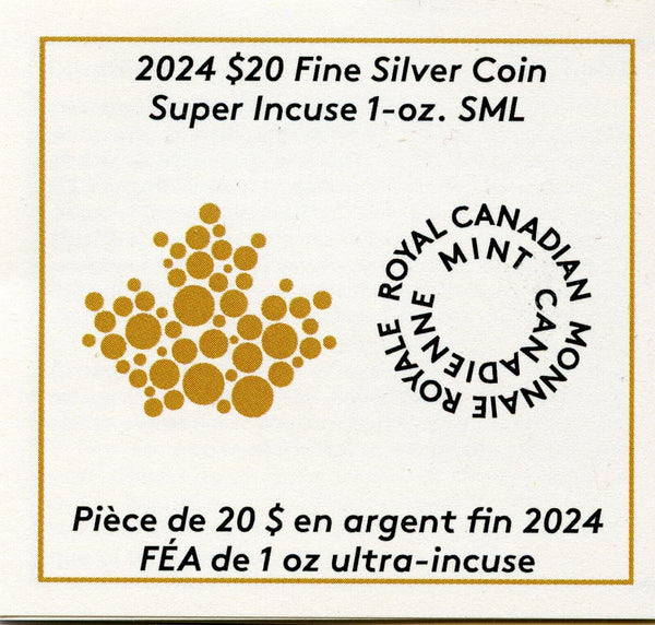 2024 Canada Super Incuse Maple Leaf 1 Oz Silver Gilt NGC PF70 $20 Coin - JP697