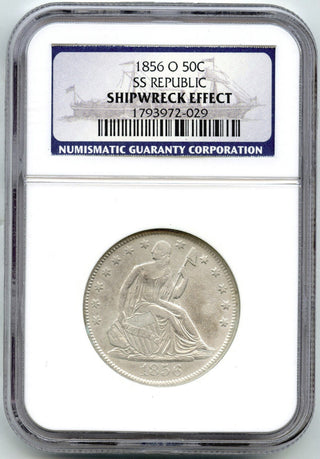 1856-O Seated Liberty Silver Half Dollar SS Republic NGC Shipwreck Effect - G377