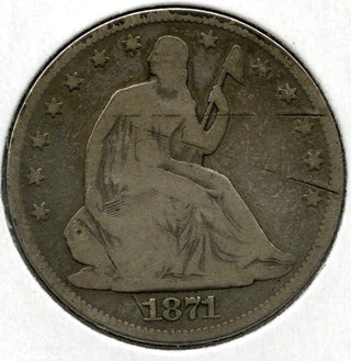 1871 Seated Liberty Silver Half Dollar - Philadelphia Mint - E286