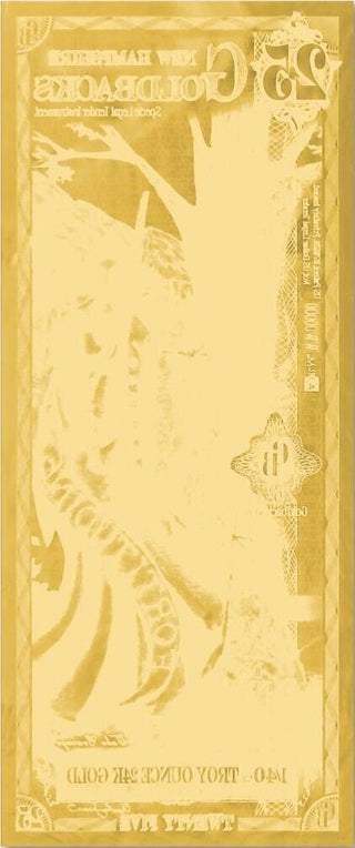 25 New Hampshire Goldback 24KT 1/100th Oz 999 Gold Foil Note Currency Bullion