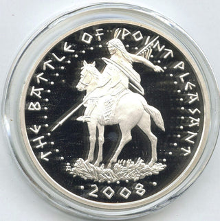 Battle Point Pleasant Shawnee Nation 999 Silver oz 2008 Medal Round Dollar H159