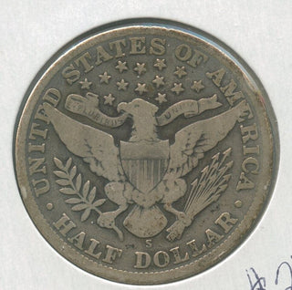 1913-S Silver Barber Half Dollar 50c San Francisco Mint  - KR320
