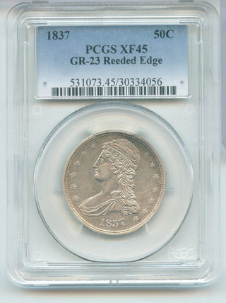 1837-P Silver Bust Half Dollar PCGS XF45 Reeded Edge- Philadelphia Mint - ER808
