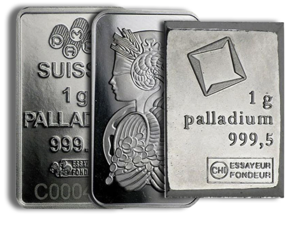 1 gram Palladium Bar - Brand Varies