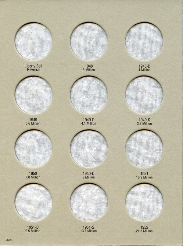 Franklin Half Dollar 1948 - 1963 Set Coin Folder - Harris Album 2695 Collection