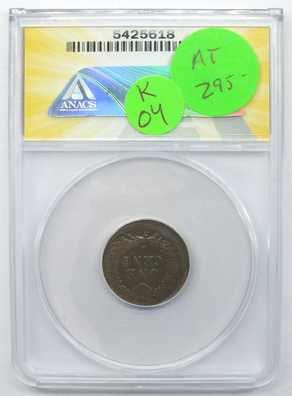 1897 Indian Head Cent Penny ANACS EF 45 Struck 10% Off-Center - K04