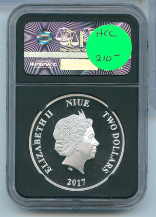 2017 $2 Niue Star Wars Luke SkyWalker NGC PF70 Silver Coin 1oz 999 -SS582