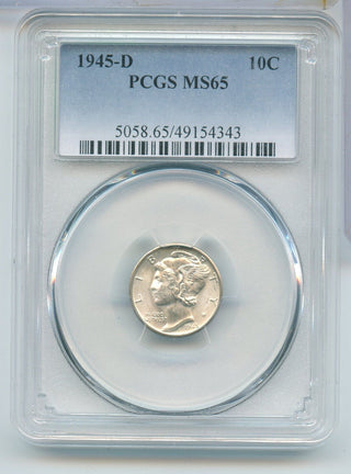 1945-D Silver Mercury Dime 10c PCGS MS65 Denver Mint - SR979