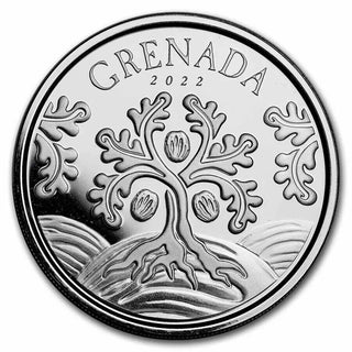 2022 Grenada Nutmeg Tree 1 oz 999 Silver $2 Dollar Coin Eastern Caribbean- SR372