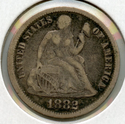 1882 Silver Seated Liberty Dime - Philadelphia Mint - ER09