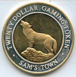 Sam's Town $20 Wolf 1.285oz 999 Silver Gaming Token -SS164