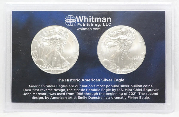 2021 American Silver Eagle 2-Coin Set Type 1 & 2 Bullion Whitman Mountain LG667