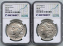 2023 Morgan & Peace Silver Dollar NGC MS 70 First Day Issue 2-Coin Set - E790