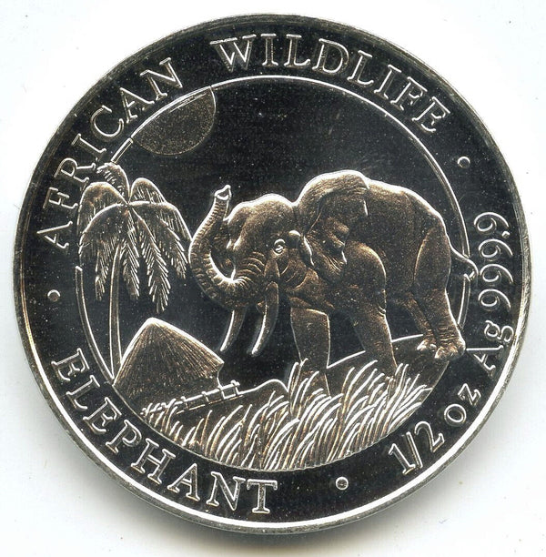 2017 Somali Elephant African Wildlife 9999 Silver 1/2 oz Coin 50 Shillings K327