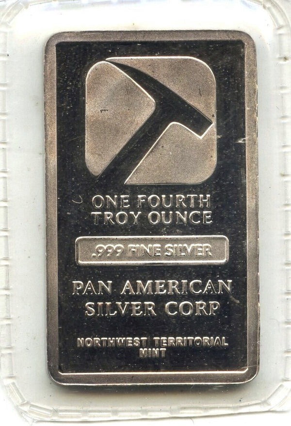 Pan American 999 Silver 1/4 oz Troy Ingot Bar Medal Northwest Territorial - J122