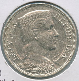 1931 Latvia Silver 5 Lati Coin .8350 - SR523