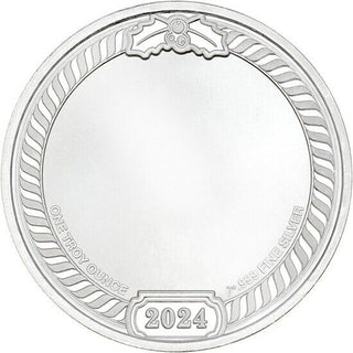 2024 Happy Holidays Snowman Christmas 1 Oz Fine 999 Silver Art Round Gift