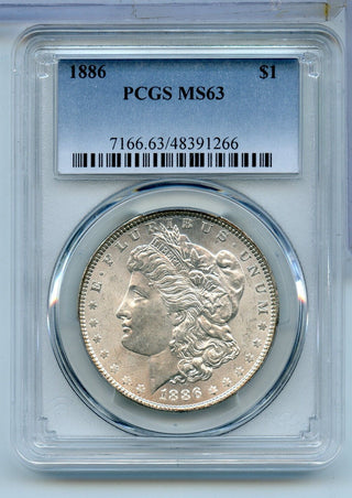 1886-P Morgan Silver Dollar PCGS MS63 Philadelphia Mint - KR994