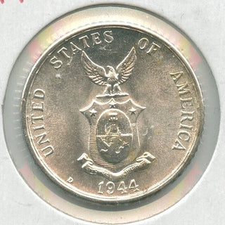 1944-D  Philippines .7500 Silver Coin 20 Centavos - SS71