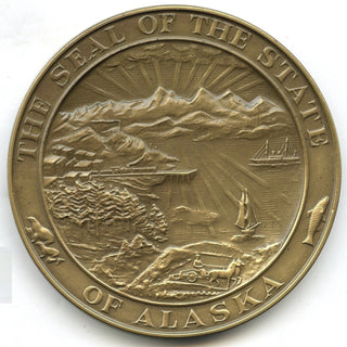 Alaska Official Statehood Medal 49th State Medallic Art Co NY Round + Box - J140