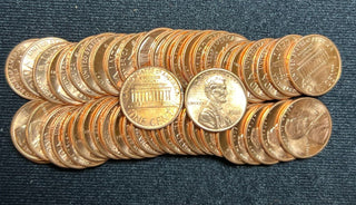 1988-P Unc Lincoln Memorial One Cent Penny Roll Uncirculated 50 Coins - SS460