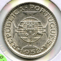 1952 Portugal Silver Coin 5 Patacas Macau - Republica Portuguesa - K250