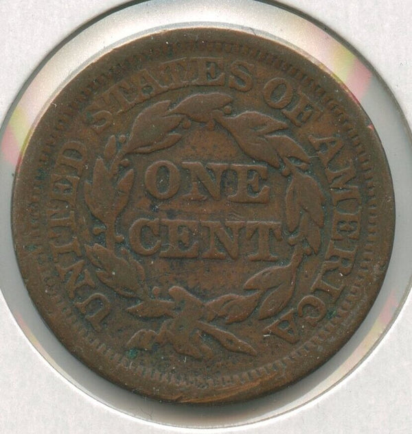 1854 Braided Hair Large Cent Penny 1c Philadelphia Mint - SR490