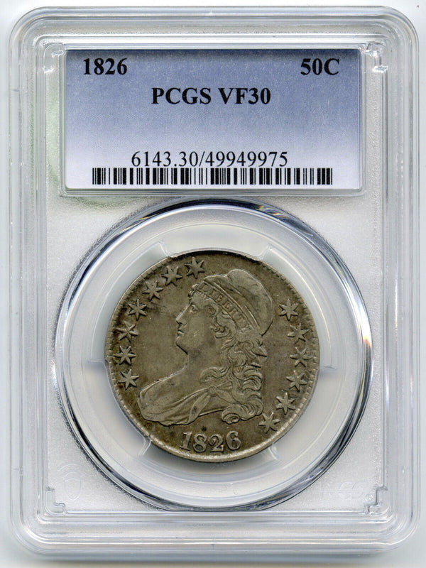 1826 Bust Silver Half Dollar PCGS VF 30 Certified - K50