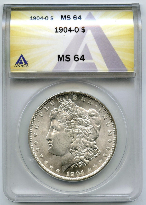 1904-O Morgan Silver Dollar ANACS MS64 Certified - New Orleans Mint - K273