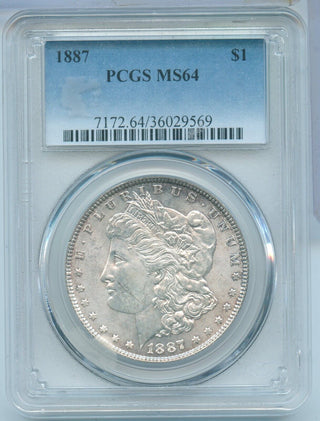 1887-P Silver Morgan Dollar $1 PCGS MS64 Philadelphia Mint - SR937